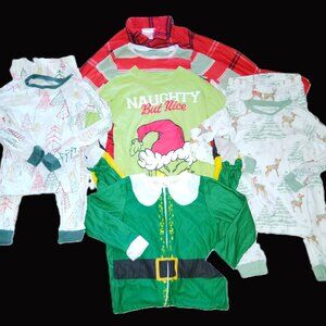 BIG LOT OF CLOTHES CHRISTMAS PAJAMAS SETS FOOTIES BURTS BEES GRINCH~BOYS SIZE 5T